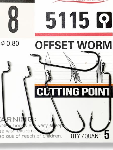 Крючок 5115-8 OFFSET WORM оффсетный №8 Из Я Поймал